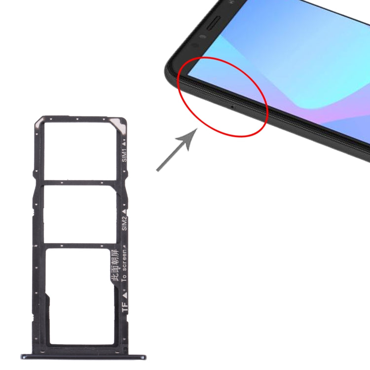 SIM Card Tray + SIM Card Tray + Micro SD Card Tray for Huawei Y6 (2018)