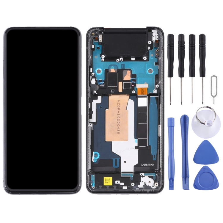 90Hz AMOLED Material LCD Screen and Digitizer Full Assembly with Frame for Asus Zenfone 7 Pro / Zenfone 7 ZS670KS ZS671KS