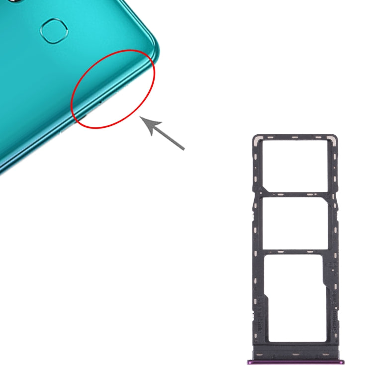 For Infinix Hot 8 Lite/Hot 8 SIM Card Tray + SIM Card Tray + Micro SD Card Tray