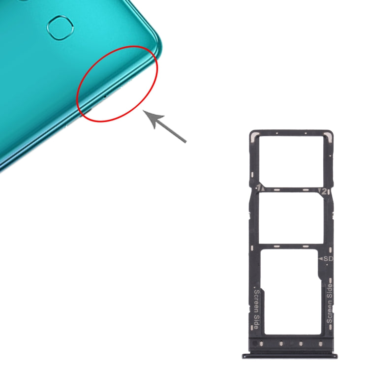 For Infinix S5 Lite X652B X652C SIM Card Tray + SIM Card Tray + Micro SD Card Tray