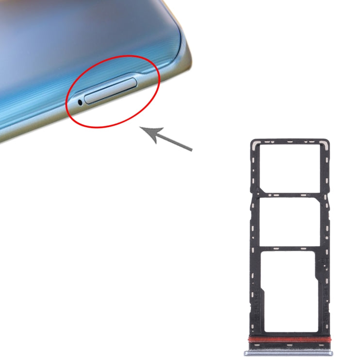 For Tecno Camon 17 CG6 CG6J SIM Card Tray + SIM Card Tray + Micro SD Card Tray