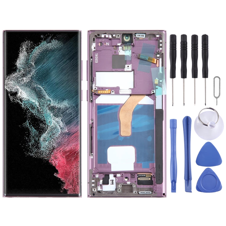 OLED LCD Screen For Samsung Galaxy S22 Ultra 5G SM-S908B Digitizer Full Assembly with Frame