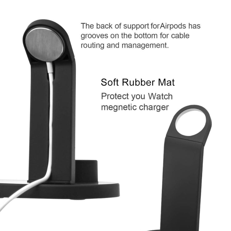 HQ-UD15 Rotatable Wireless Charging Base with Stand for Phones / iWatches / AirPods (Silver)