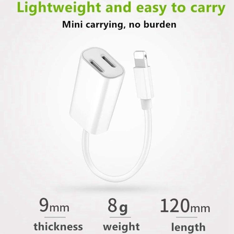 ZS-S1801 2 in 1 8 Pin Male to 8 Pin Charging + 8 Pin Audio Female Connector Earphone Adapter, Support Calls, Compatible with IOS 13 System
