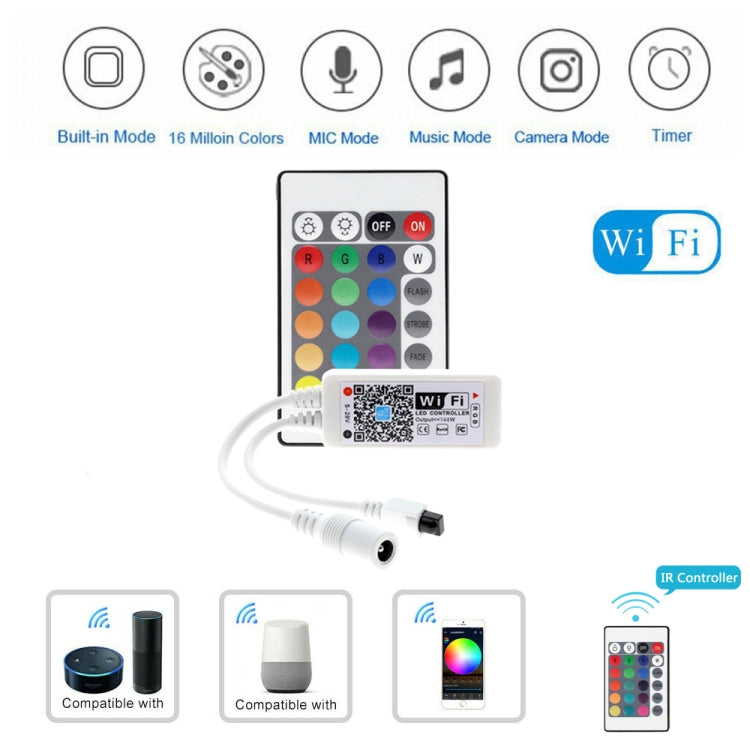 Smart Phone Control Music and Timer Mode Home Mini WIFI LED RGB Controller
