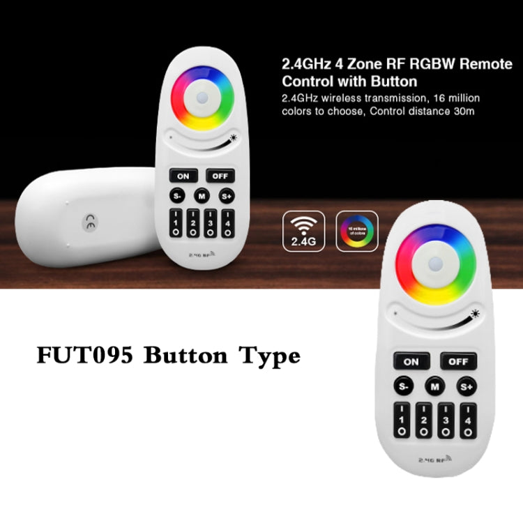 2.4G Miboxer Button Type RGBW RF 4-Zone Wireless LED Remote Controller for LED RGBW Bulb or Strip