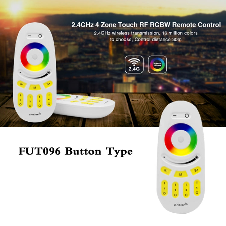 2.4G Miboxer Button Type RGBW RF 4-Zone Wireless LED Remote Controller for LED RGBW Bulb or Strip