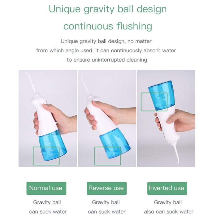 Wireless Water Floss Cleaner Portable 1400mAh USB-Rechargeable Water Flosser IPX7 Waterproof Oral Irrigator, Water Tannk Capacity: 300ML
