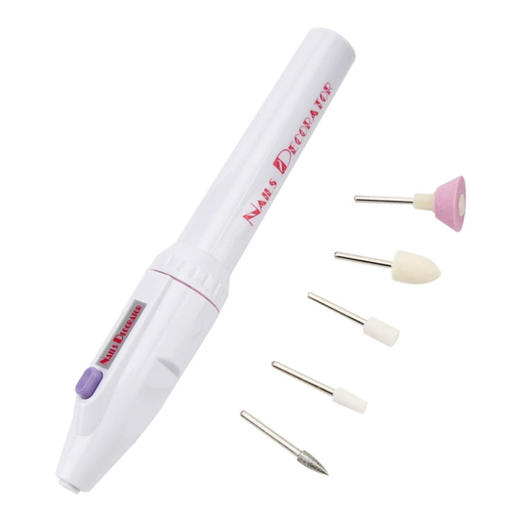 Electric Nail File Drill Kit Tips Manicure Toenail Pedicure Salon Pen Shape Manicure Kit Nail Drill Buffers Pedicure Tool with 5 Bits