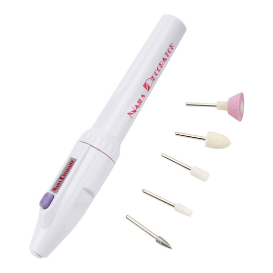 Electric Nail File Drill Kit Tips Manicure Toenail Pedicure Salon Pen Shape Manicure Kit Nail Drill Buffers Pedicure Tool with 5 Bits