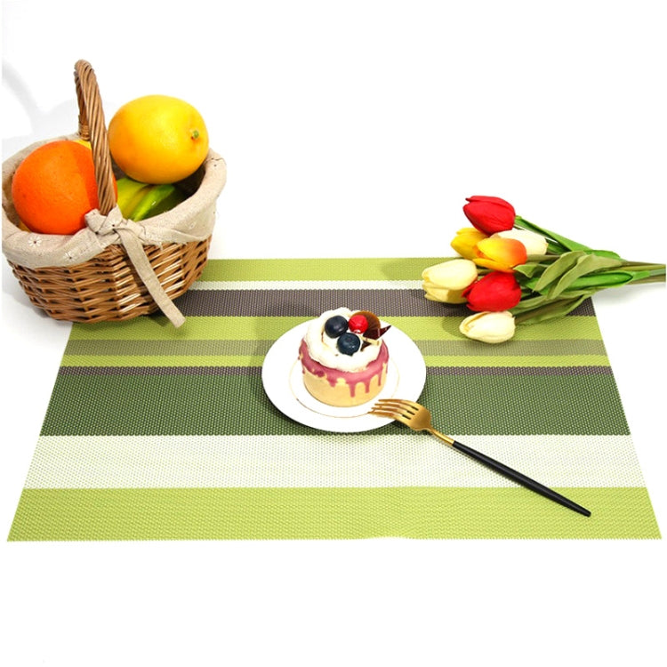 2 PCS Kitchen Dinning Table Placemat Napkins Heat Resistant PVC Stripe Mat Placemats Manteles Doilies Coaster Cup Pad