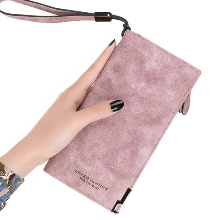 Fashion Ladies Zipper Long Dull Polish Retro PU Leather Wallet Clutch Coin Purse