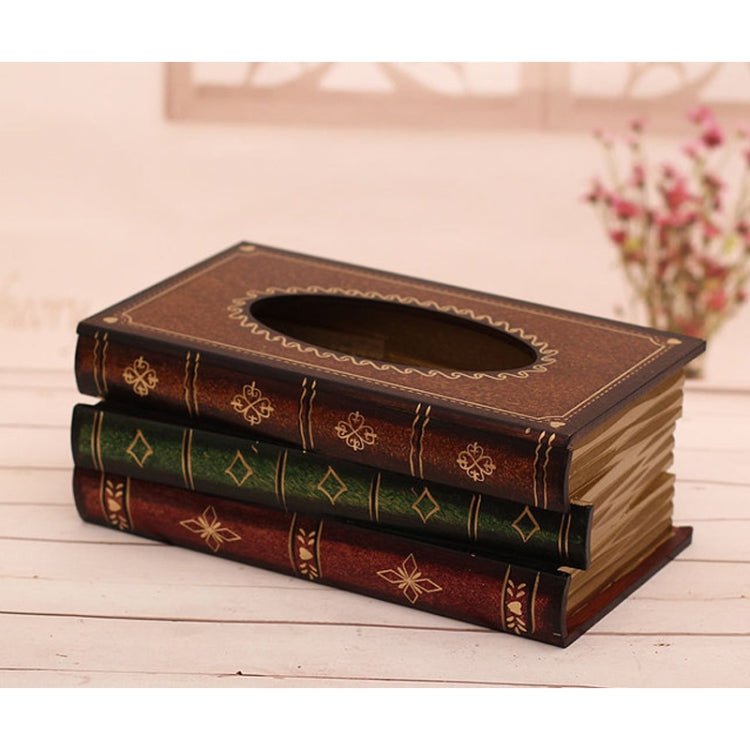 Retro Hand Drawn Book Style Tissue Box Case