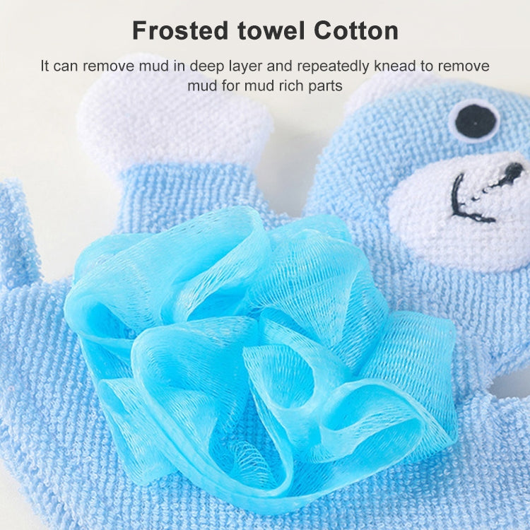 Cartoon Children Double-sided Bath Towel Thickened Bathing Gloves