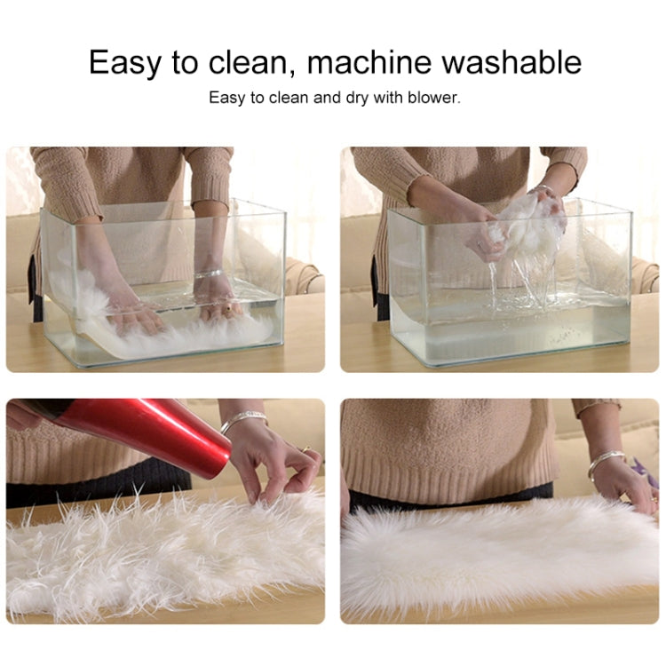 Luxury Rectangle Square Soft Artificial Wool Sheepskin Fluffy Rug Fur Carpet, 120x160cm