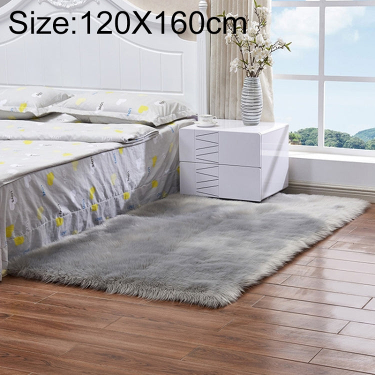 Luxury Rectangle Square Soft Artificial Wool Sheepskin Fluffy Rug Fur Carpet, 120x160cm