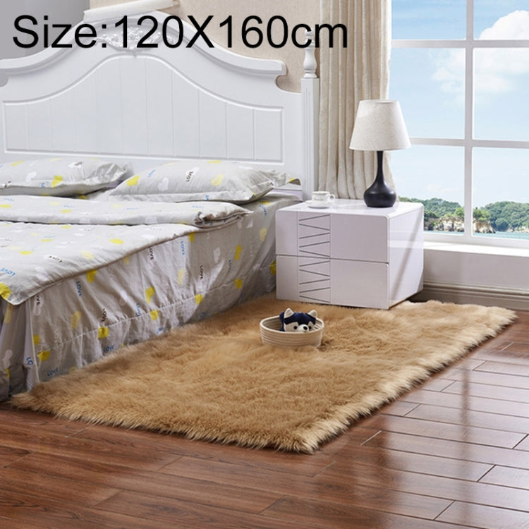 Luxury Rectangle Square Soft Artificial Wool Sheepskin Fluffy Rug Fur Carpet, 120x160cm