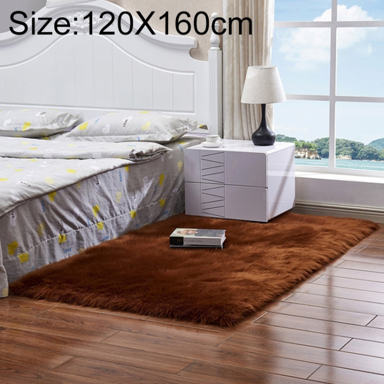 Luxury Rectangle Square Soft Artificial Wool Sheepskin Fluffy Rug Fur Carpet, 120x160cm
