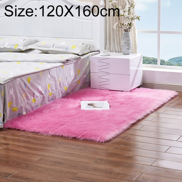 Luxury Rectangle Square Soft Artificial Wool Sheepskin Fluffy Rug Fur Carpet, 120x160cm
