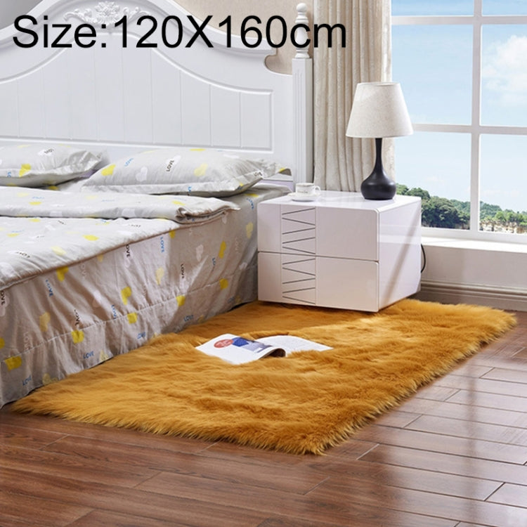Luxury Rectangle Square Soft Artificial Wool Sheepskin Fluffy Rug Fur Carpet, 120x160cm