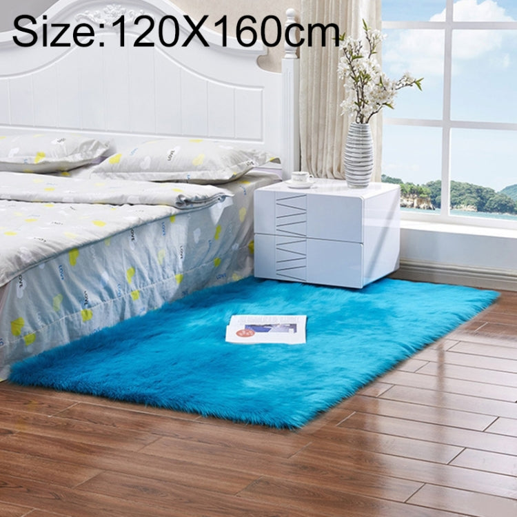 Luxury Rectangle Square Soft Artificial Wool Sheepskin Fluffy Rug Fur Carpet, 120x160cm