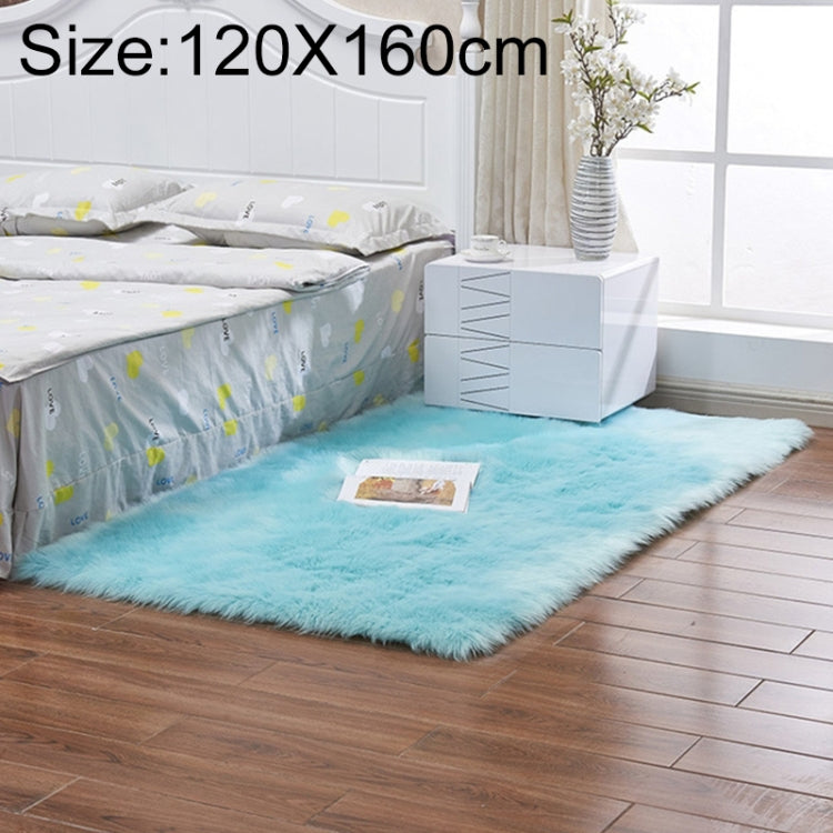 Luxury Rectangle Square Soft Artificial Wool Sheepskin Fluffy Rug Fur Carpet, 120x160cm