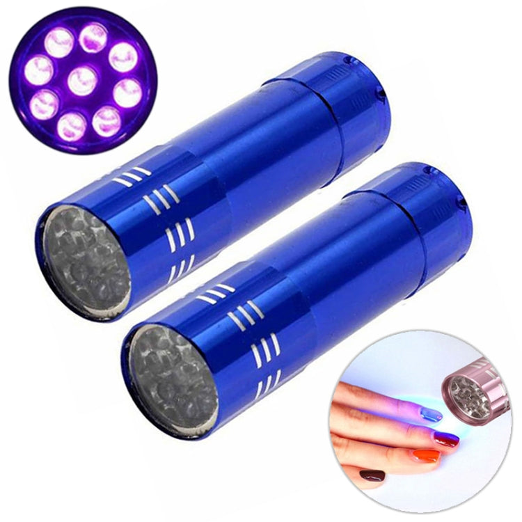 2 PCS Nail Dryer Mini LED Flashlight UV Lamp Portable For Nail Gel Fast Dryer