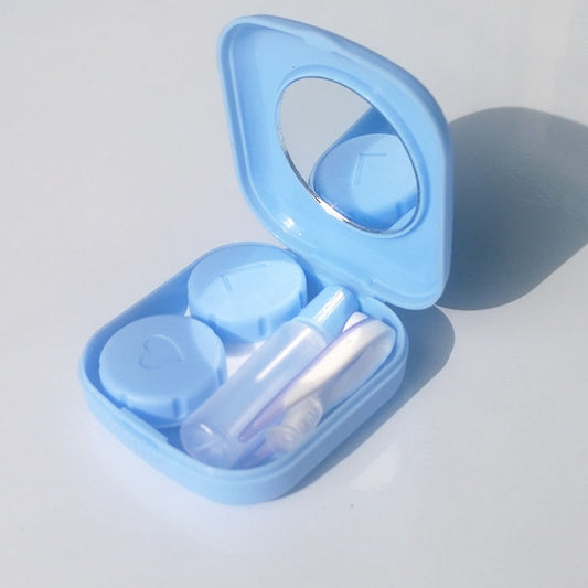 5PCS/Set Mini Square Plastic Contact Lens Case with Mirror