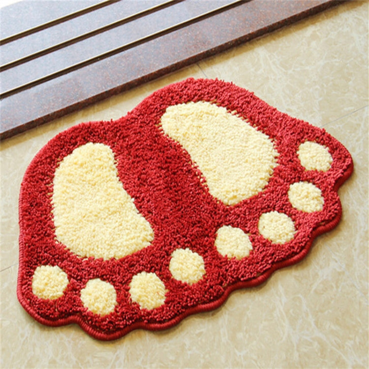 Foot-shaped Non Slip Shaggy Soft Water Absorption Bedroom Bathroom Carpet Mat, Size: 40x60cm