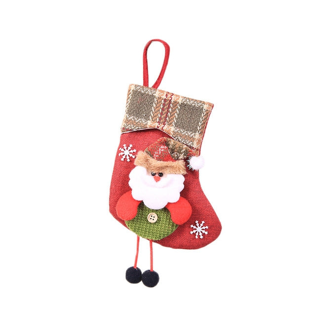 Mini Christmas Stockings Gift Bags Christmas Decorations for Home Festival Party