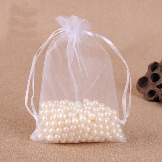 100 PCS Gift Bags Jewelry Organza Bag Wedding Birthday Party Drawable Pouches, 16X22cm, 9X12cm