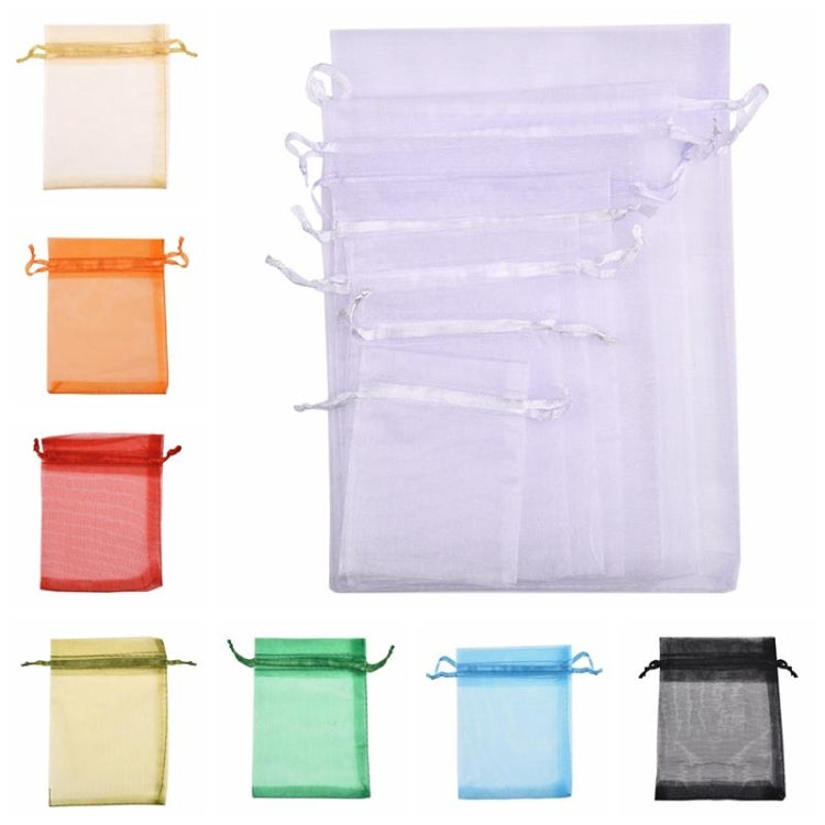 100 PCS Gift Bags Jewelry Organza Bag Wedding Birthday Party Drawable Pouches, 16X22cm, 9X12cm