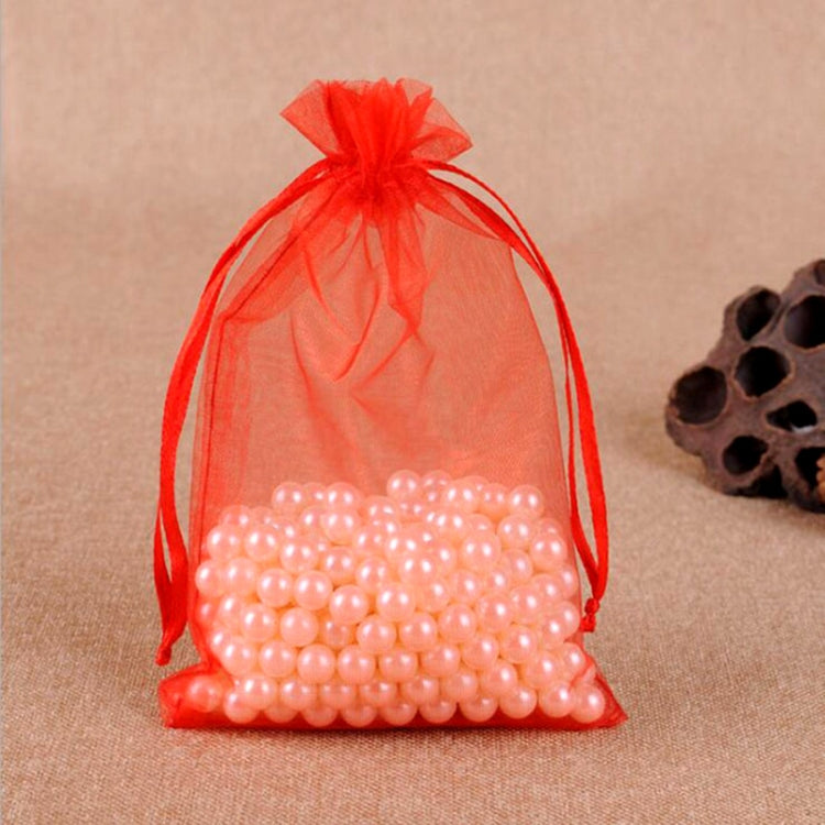 100 PCS Gift Bags Jewelry Organza Bag Wedding Birthday Party Drawable Pouches, 16X22cm, 9X12cm