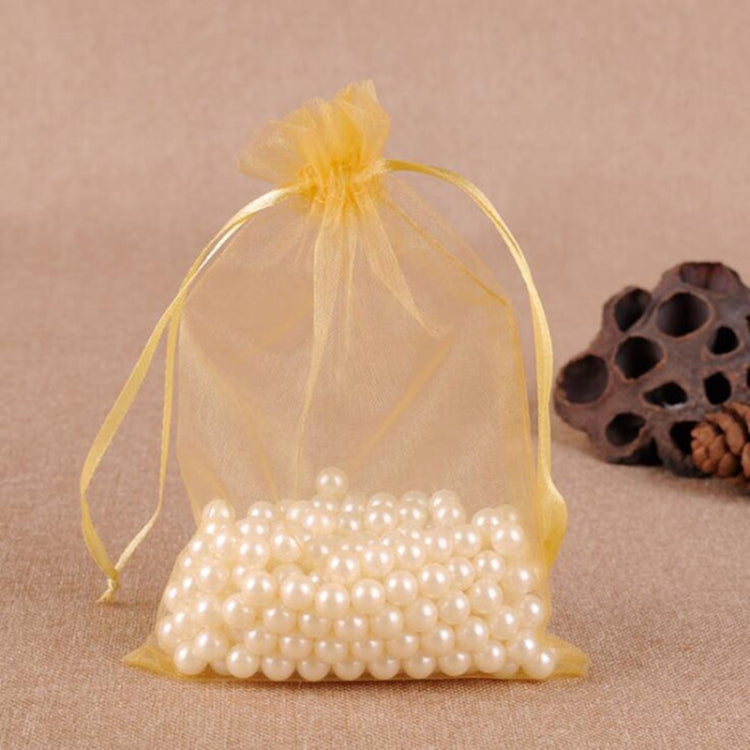 100 PCS Gift Bags Jewelry Organza Bag Wedding Birthday Party Drawable Pouches, 16X22cm, 9X12cm