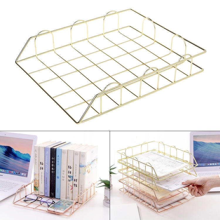 Folding Wrought Iron Letter Magazine Newspaper Holder Storage Rack File Tray Office Desk Organizer Supplies