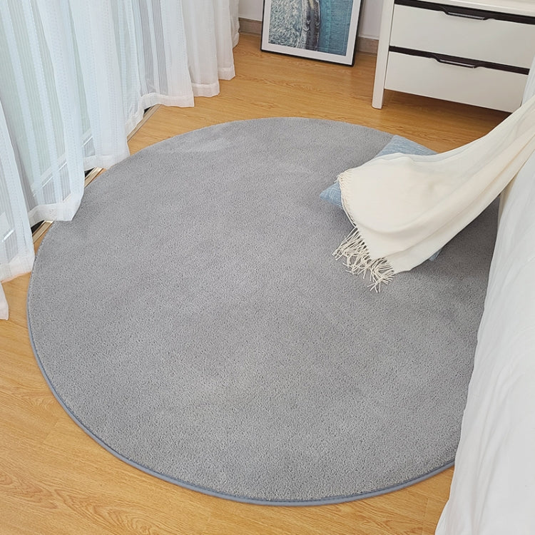 KSolid Round Carpet Soft Fleece Mat Anti-Slip Area Rug Kids Bedroom Door Mats