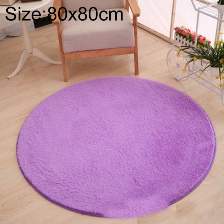 KSolid Round Carpet Soft Fleece Mat Anti-Slip Area Rug Kids Bedroom Door Mats