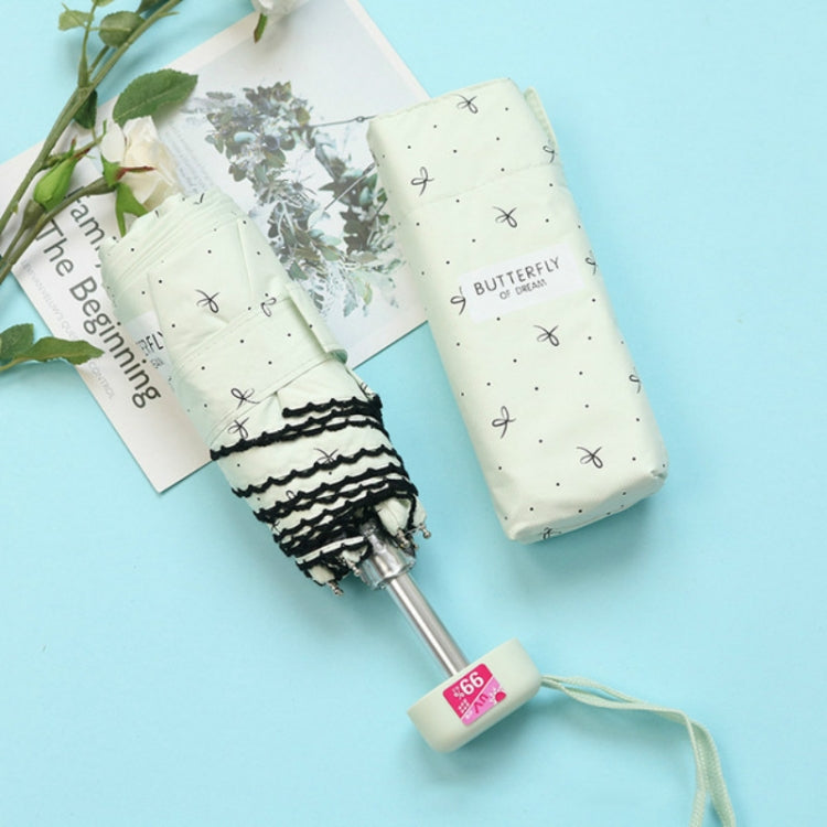 Mini Pocket 5 Folding Umbrella UV Protection Black Plastic Umbrella