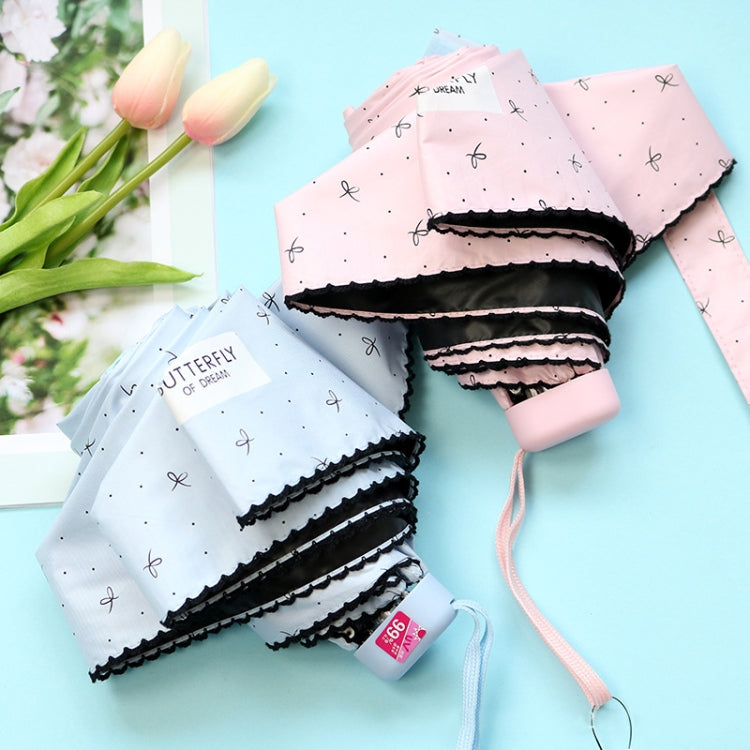 Mini Pocket 5 Folding Umbrella UV Protection Black Plastic Umbrella