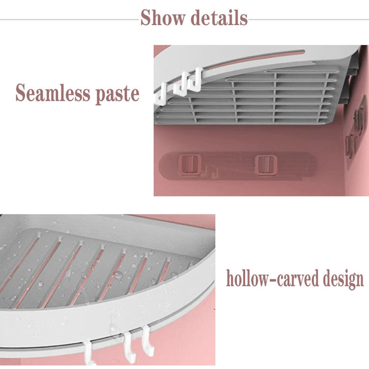 Bathroom Bath Rack Wall-mounted Punch-free Triangle Plastic Storage Basket