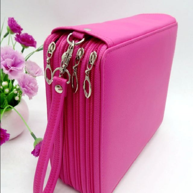 PU Leather School Pencil Case 184 Holes Large Capacity Colored Pencil Bag Box Multi-functional Pencilcase Art Supplies Gift