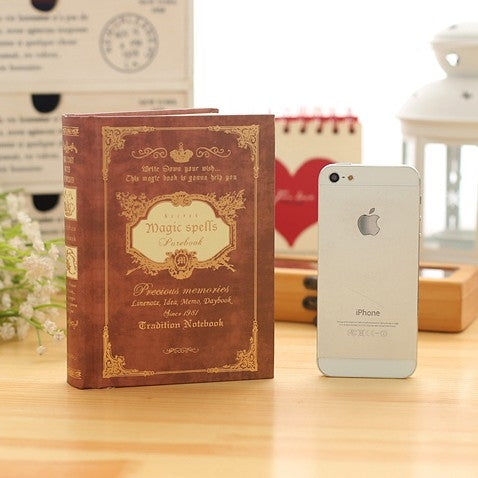 64K Small Pocket Vintage Notebook Handcover Magic Spells Pockets Book Planner Journal Traveler Notepad