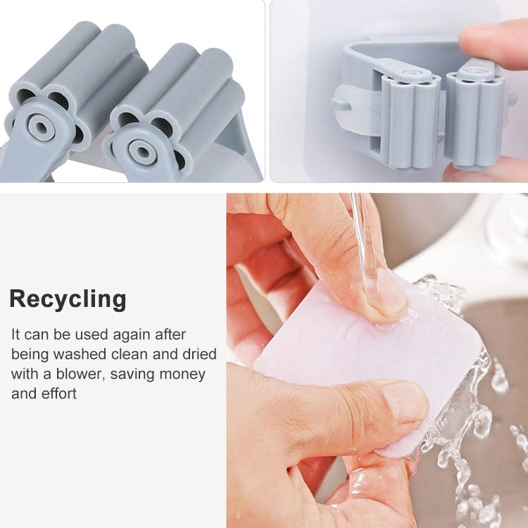 Mop Holder Wall Mounted Organizer Holder Household Kitchen Bathroom Adhesive Storage Broom Hanger Clip Hook Racks