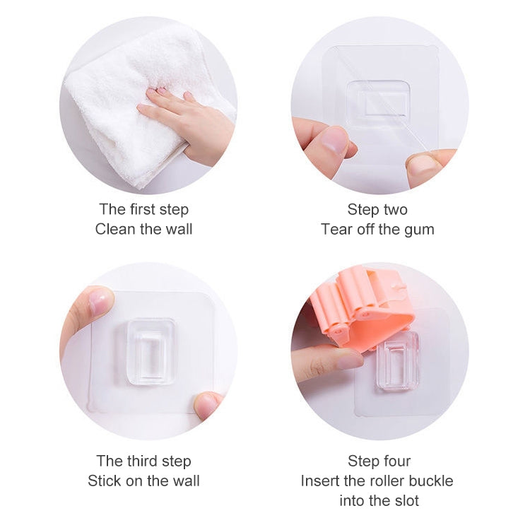 Mop Holder Wall Mounted Organizer Holder Household Kitchen Bathroom Adhesive Storage Broom Hanger Clip Hook Racks