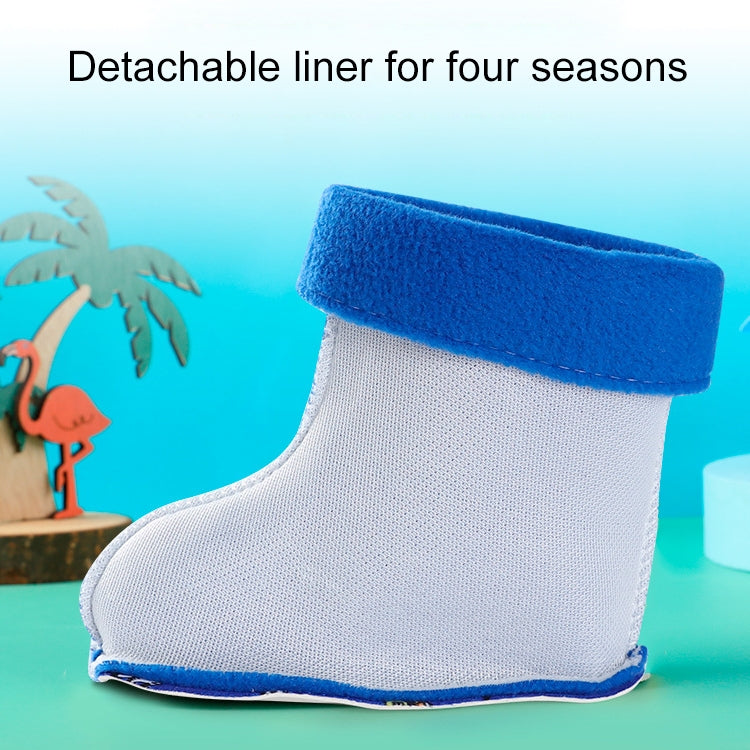 Children Non-Slip Plus Velvet Warm Cartoon Short Rain Boots