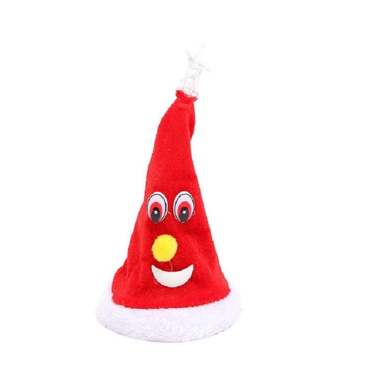 6 inch Electric Cap Christmas Swing Tree Hat Christmas Ornaments Props, Shake Cap with Music, Shake Cap with Pentagram Light, Swing Tree with Bell, Swing Tree with Pentagram Light