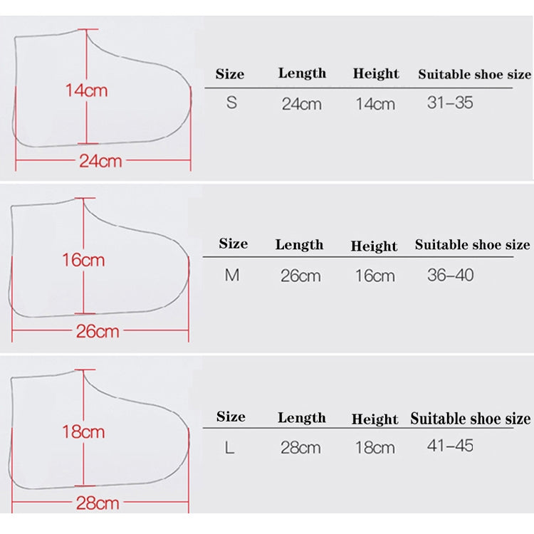 2 Pairs Waterproof Shoe Cover Raincoat Non-slip Reusable Silicone Insole Shoe Slip Rainshoes Cover
