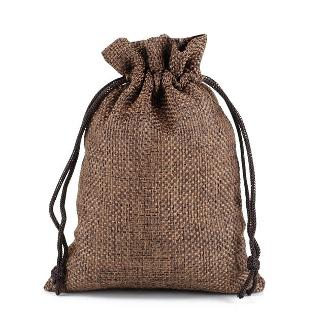 50 PCS Multi size Linen Jute Drawstring Gift Bags Sacks Wedding Birthday Party Favors Drawstring Gift Bags