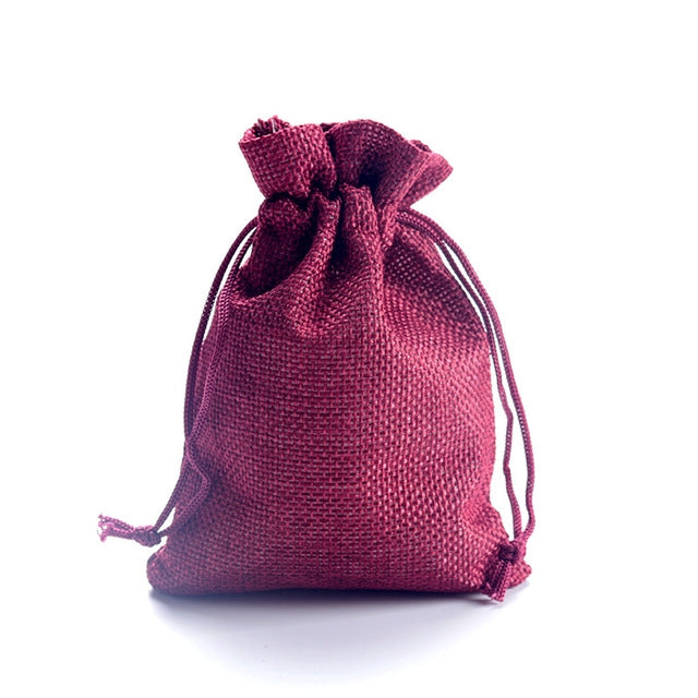 50 PCS Multi size Linen Jute Drawstring Gift Bags Sacks Wedding Birthday Party Favors Drawstring Gift Bags
