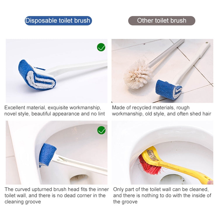 No Dead Corner Soft Bristles Disposable Toilet Brush